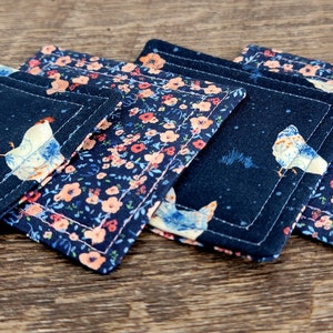 Reversible Fabric Coasters I Set of 4 Coasters