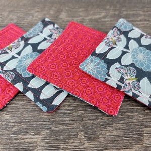 Reversible Fabric Coasters I Set of 4 Coasters