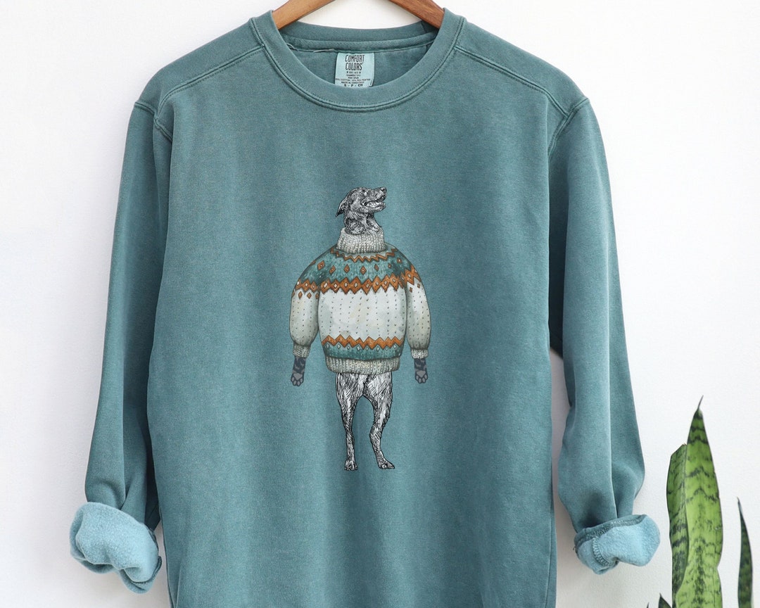 Dog W/ Sweater Crew Neck