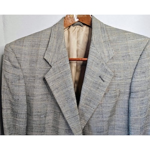 VINTAGE Christian Dior Monsieur Blazer Mens 38R Gray Plaid Two Button Sport Coat