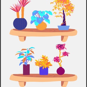 Plants on a Shelf Poster