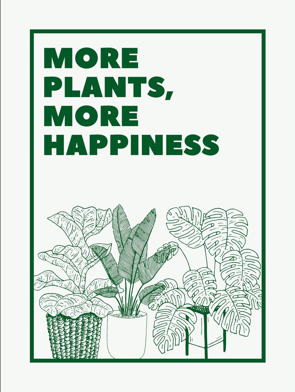 Happy Plant Poster - Etsy