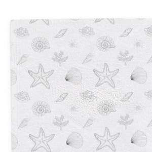 Coastal sea shells baby blanket sea shells nursery decor shells for nursery baby blanket gift for her toddler boy blanket baby gift coastal