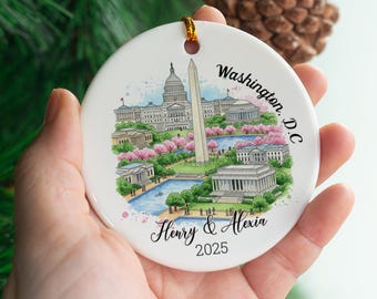 Personalized Washington, D.C Ornament, Washington D.C Gifts, Washington Monument Keepsake, Custom Travel Souvenir