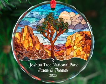 Personalized Joshua Tree National Park Ornament: Crystal Glass Travel Souvenir