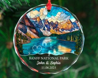 Personalized Banff National Park Ornament, Custom Travel Souvenir Keepsake, Canada Adventure Ornament 2025