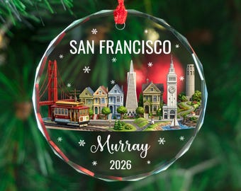 Personalized San Francisco City Ornament, Custom Christmas Gift for Travelers, SF Skyline Keepsake 2026
