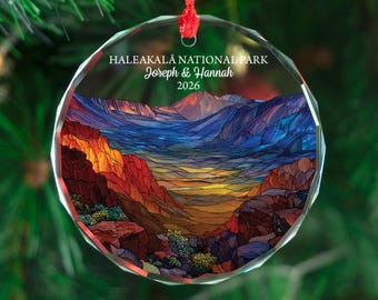 Personalized Haleakala Ornament, Custom National Park Keepsake Gift, Christmas Family Ornament