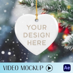 Heart Ceramic Ornament Video Mockup – Christmas Product Design Showcase (AEP File)