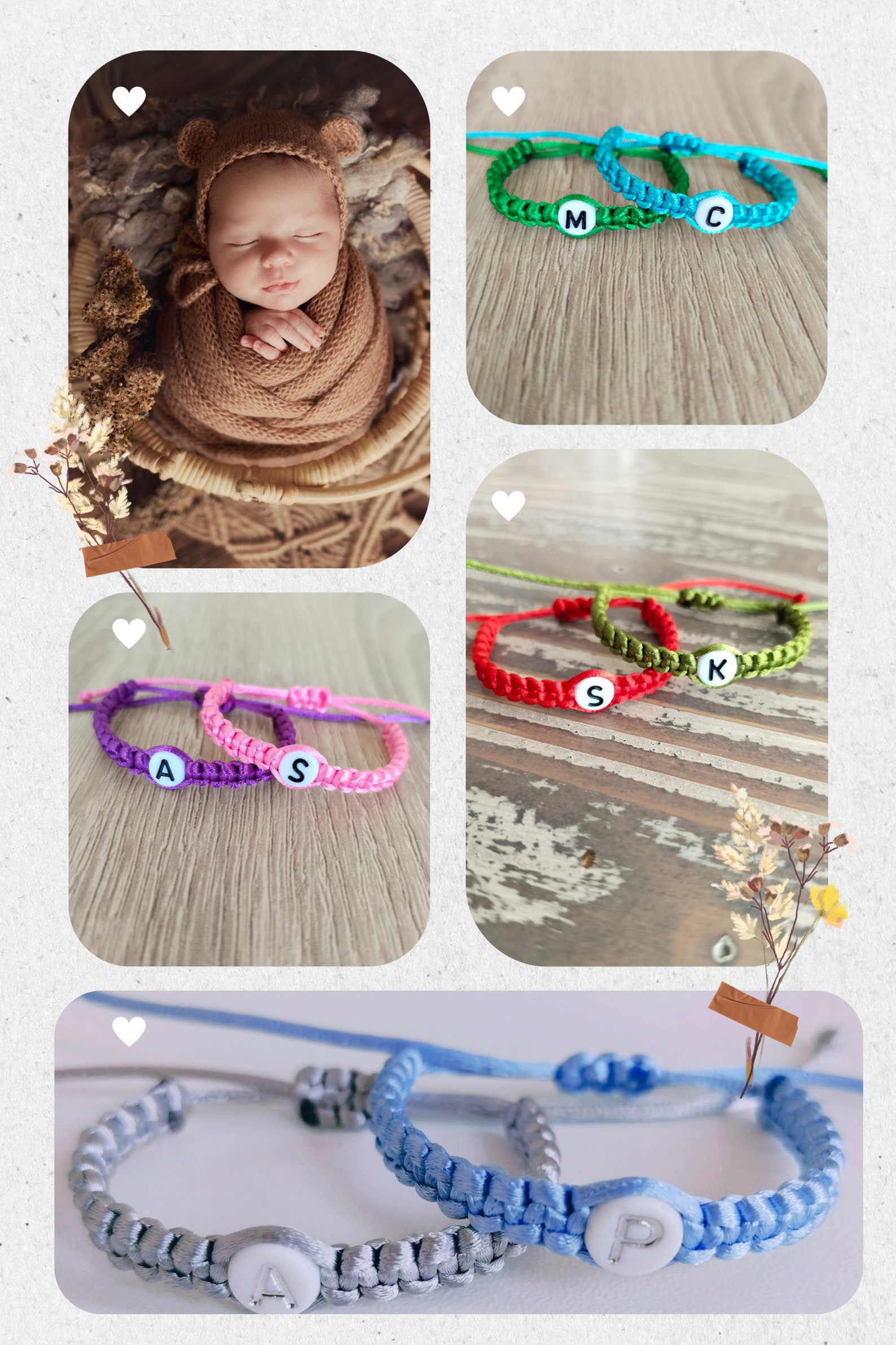 Personalized Baby Name Bracelet Satin Cord, Custom Initial ID, Newborn — free download
