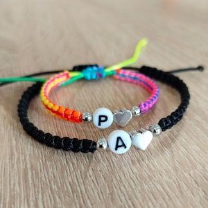 Custom Initial Heart Bracelet Set: Matching Family Jewelry