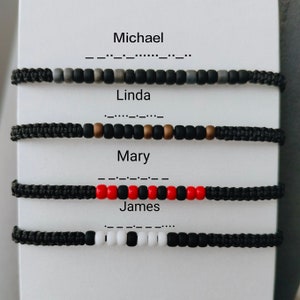 Family Morse Code Bracelet, Personalized Hidden Name Gift, Secret Message Meaningful Bracelet, Morse Code Gift, Couple Gift, Name Bracelet