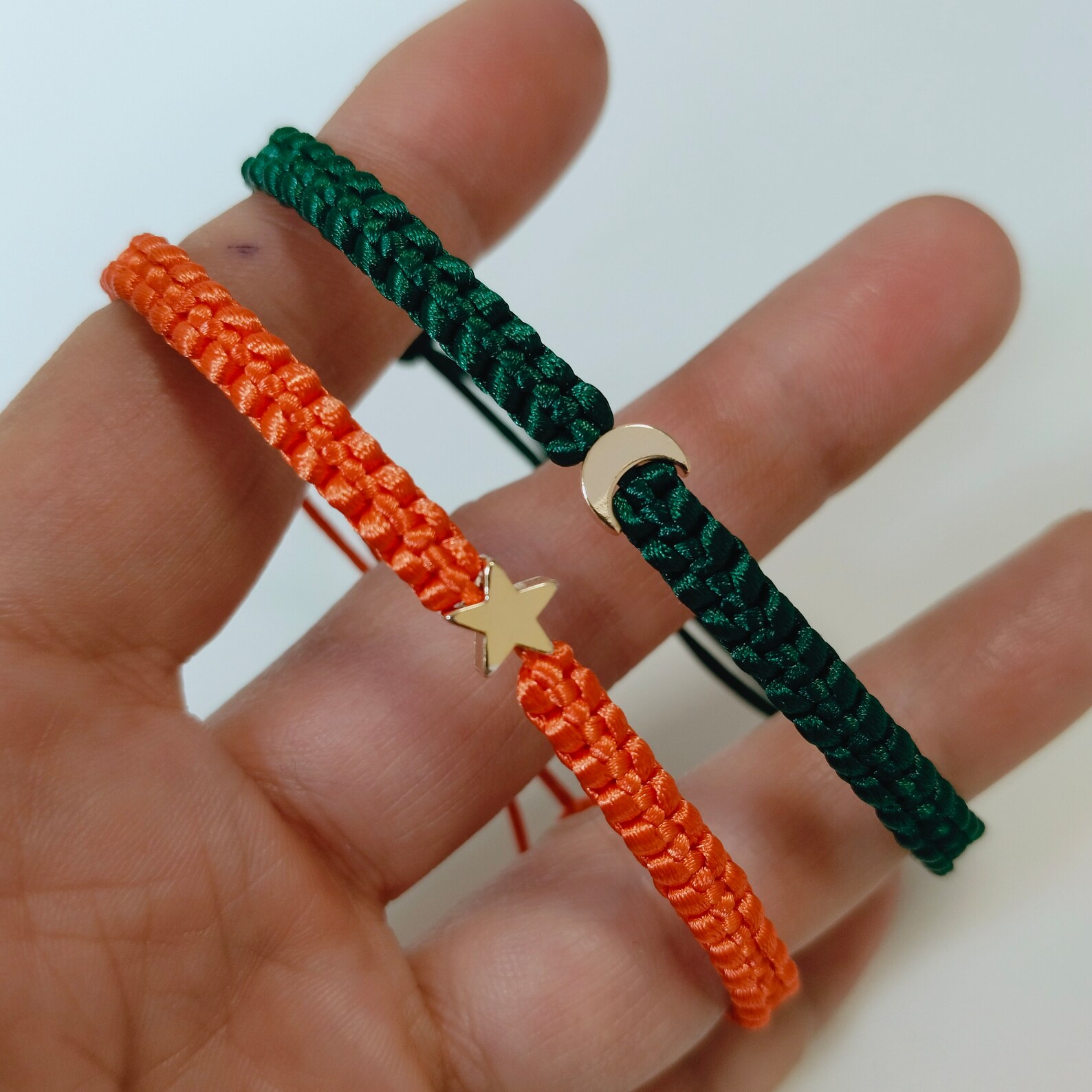 Customizable Star Moon Rope Bracelets: Couple's Matching Jewelry Set - Etsy