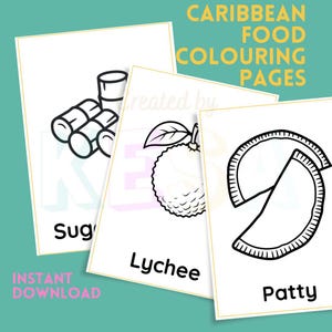 Caribbean Food Colouring Pages (PDF) | Printable Colouring Pages for Kids - 20 pages