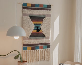 Tufting Macrame Wall Hanging, Woven Tapestry, Tassel - Boho Home Decoration, Retro Wall Art, Vintage Wall Decor, Idea Gift