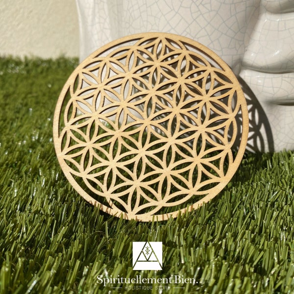 Wooden Flower of Life - Ideal for Reiki treatments, meditation, recharging and purification of stones, decoration