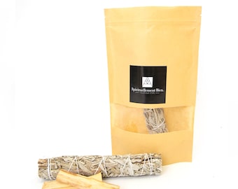 Grand Bâton 23 cm Sauge Blanche Salvia Apiana + Palo santo  Encens Purification et nettoyage de maison et pierres idéal pour relaxation.