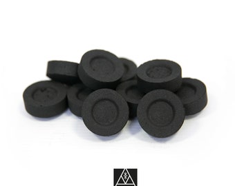 10 pastilles de charbon de bois pour brûler de l'encens - disque de charbon de diam 33 mm - Qualité sup Allumage rapide & longue durée