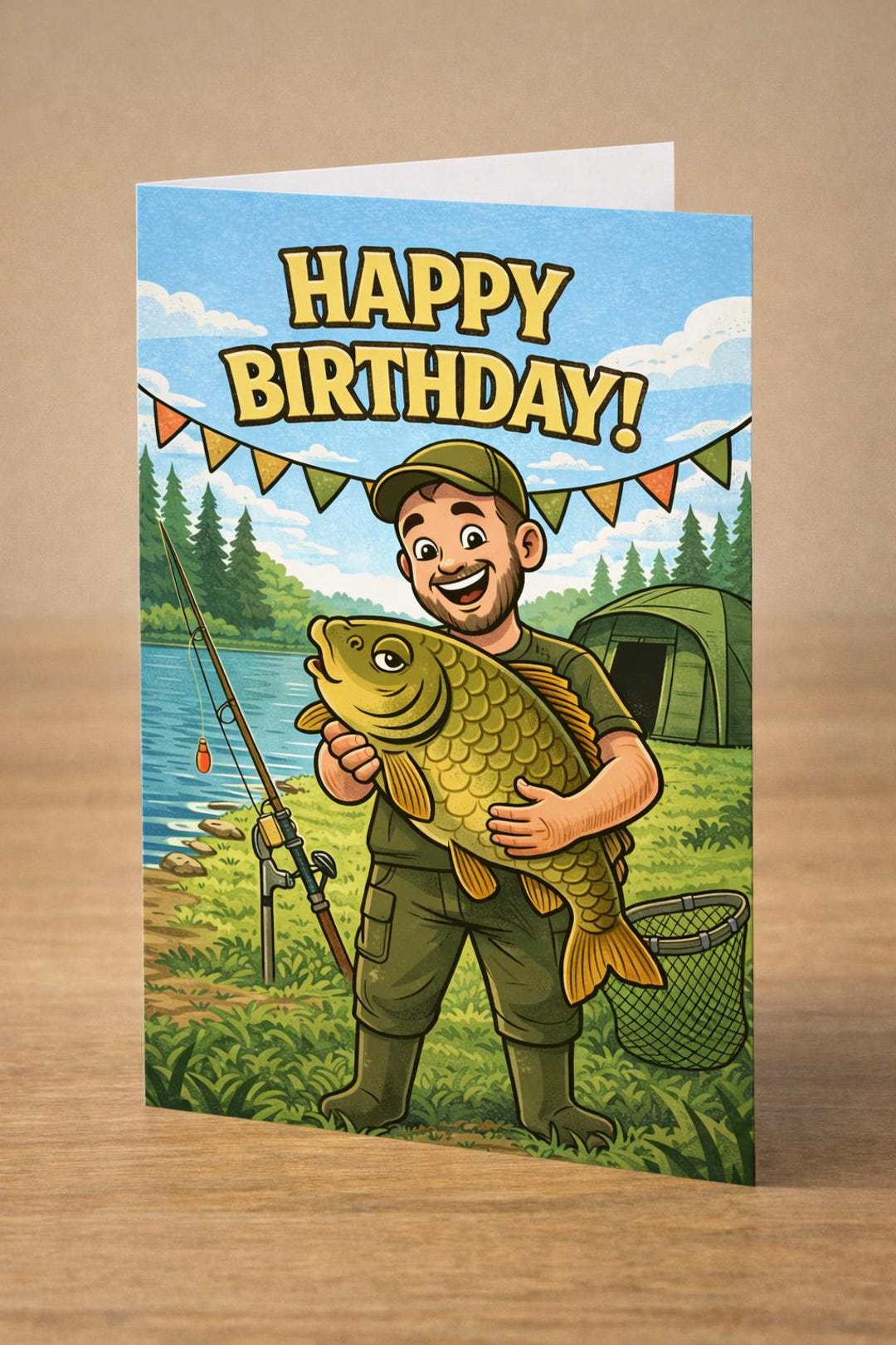 Funny Carp Fishing Birthday Card | Angler Gift (digital Download) - Etsy
