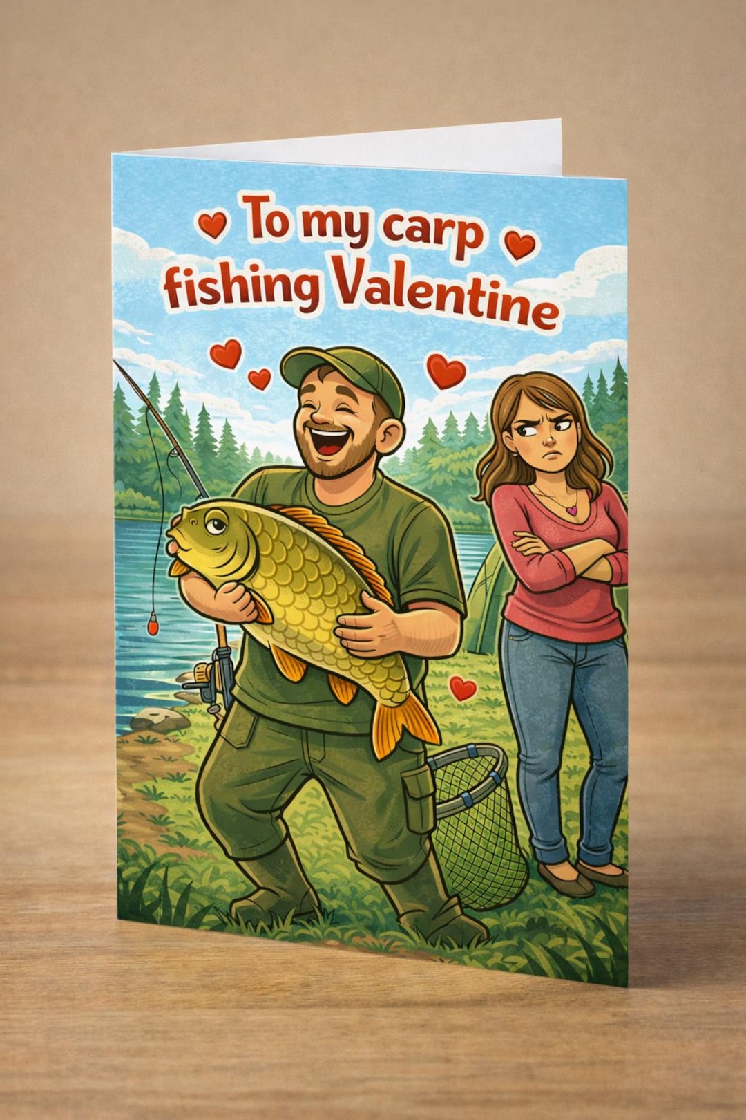Funny Carp Fishing Valentine's Day Card | Angler Gift | From Her to Him ...
