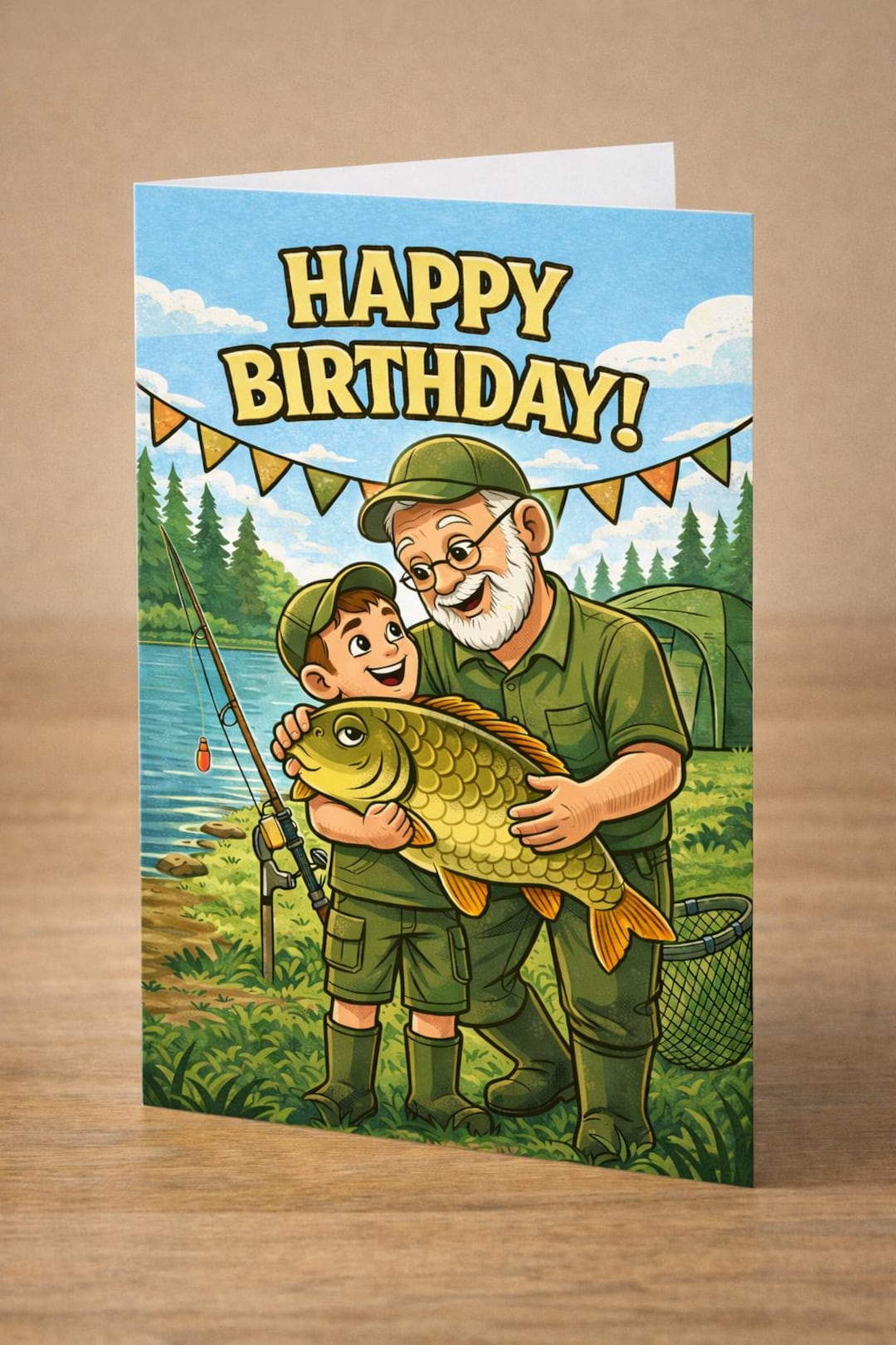 Funny Fishing Birthday Card Printable | Carp Fishing Birthday Card ...