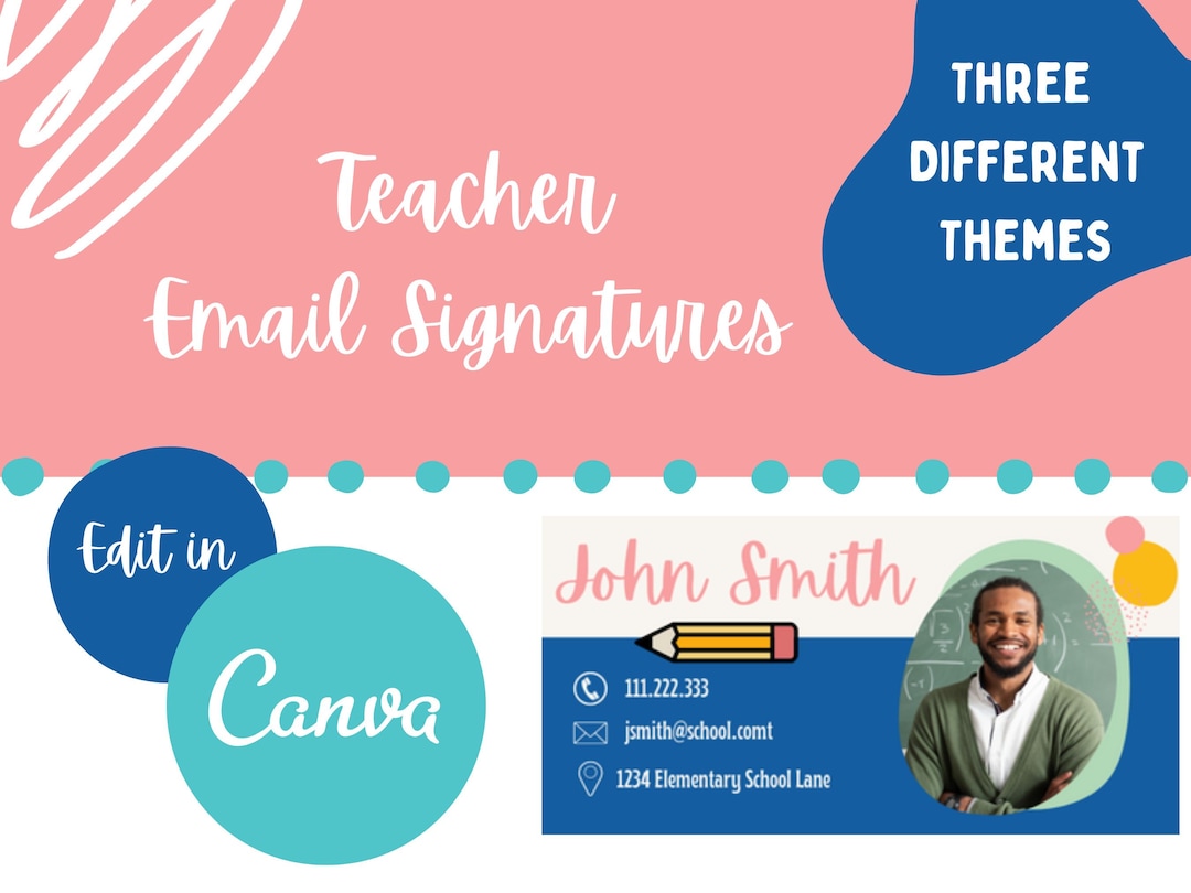 Teacher Email Signature Template editable Etsy