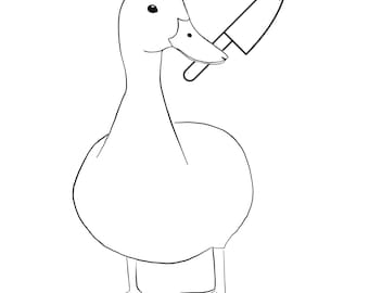 Duck With Knife Design File - SVG File - CNC Routing - CNC Plotting