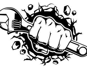 Mechanic Punch Through Design File - SVG File - CNC Routing - CNC Plotting