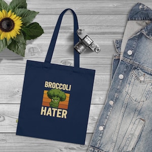 Stoffbeutel aus Baumwolle | lustiges Motiv Brokkoli Hass, Geschenk für Freunde, Jutebeutel, Tasche