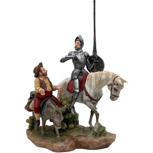 Don Quixote Statue with Sancho Panza, Don Quixote of La Mancha, The Ingenious Gentleman, Rocinante Horse and Dapple Donkey