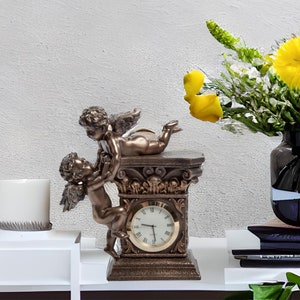 Cherub Mantle Clock, Art Deco Style