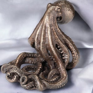 Suporte para celular em forma de polvo, arte steampunk, decoração gótica, estátua retrô para mesa de escritório.