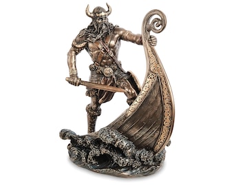 Viking Warrior Figurine, Office Decor Statue, Norse Mythology Sculpture, Viking Gift