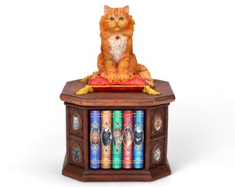 Cat Statue, Book Shelf Cat Figurine