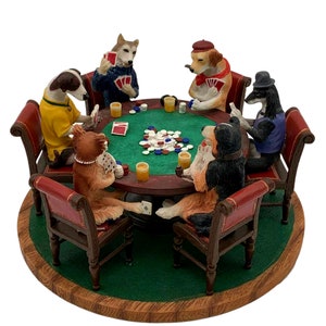 Dogs Who Are Playing Gambling Figurines, Game room decor