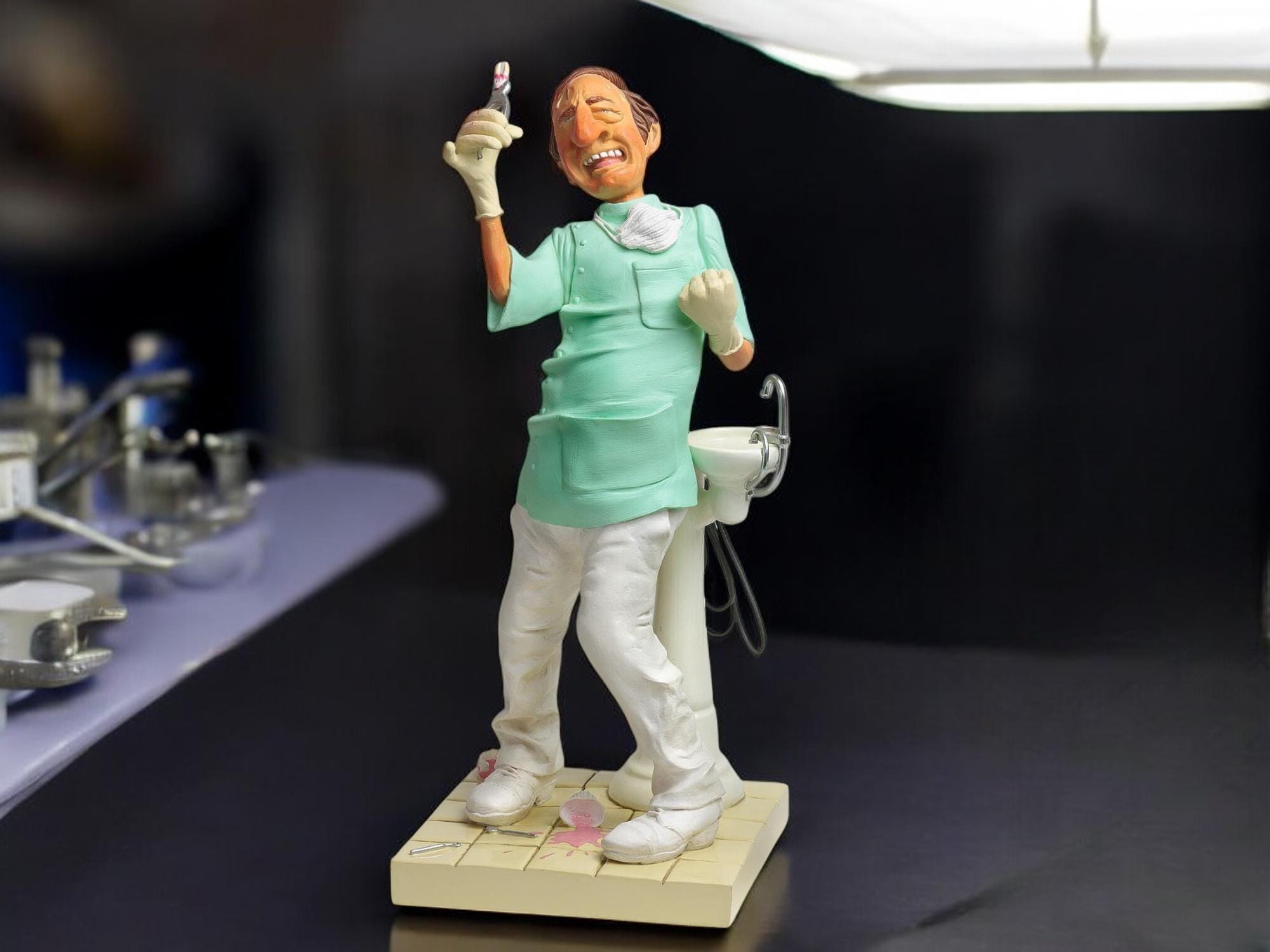 Dentist Figurine - Hand-painted Cold Cast Resin Dental Decor - Etsy