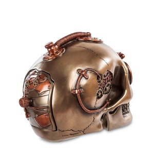 Bronze Scrapped Skull Steampunk Scrap Skeleton Figurine 19cm