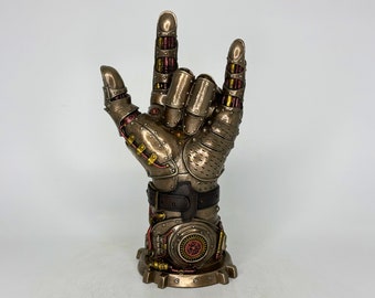 Bronze Love Steampunk Hand Statue
