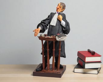 Lawyer Figurine, Attorney Office Decor, Judge Statue, Law School Graduation Gift, Courtroom Decor