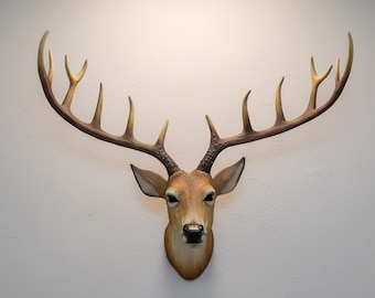 フェイク剥製鹿の頭 布製壁掛け - 壁飾り - ブルーマウンテンズ