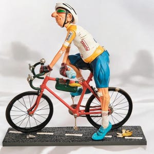 Cyclist Figurine, Handcrafted Cycling Sculpture, Unique Gift for Bike Lovers, Decorative Home Accent & Sports Memorabilia