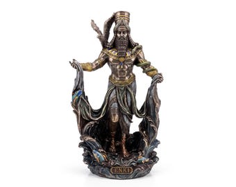 Enki Statue, Sumerian Water God Sculpture, Mesopotamian Mythology Decor