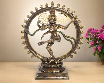 Große Nataraja Statue, tanzendes Shiva Idol, spirituelles Dekor
