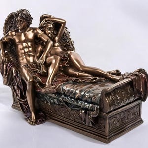 Eros Cupid And Psyche Statue - Greek Mythology Home Decor, Romantic Gift, Art Sculpture for Enthusiasts & Collectors