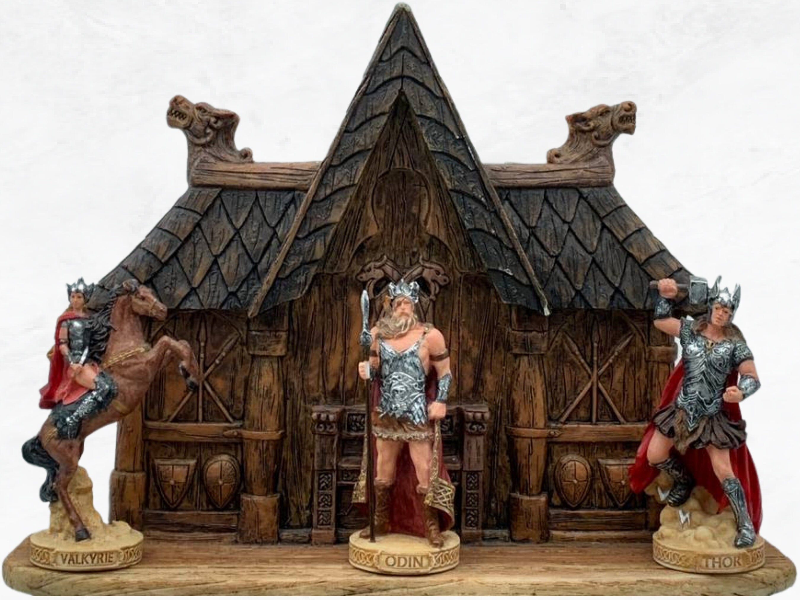 Nordic Gods Figurine Set With Display Stand: Hand-painted Norse ...