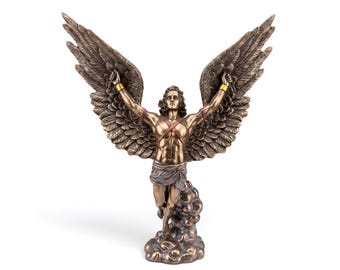 Icarus Statue, Bronze Angel Figurine, Daedalus and Icarus Art, Ancient Greek Home Decor