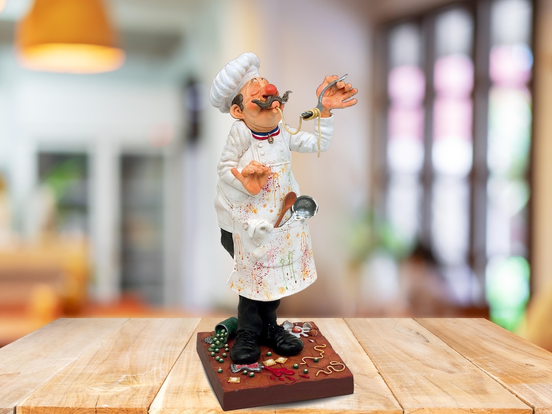 The Chef Figurine Kitchen Decor Bistro Statue Handmade Chef - Etsy