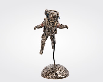 Astronaut Figurine: Colorful Space Art, Zero Gravity Decor