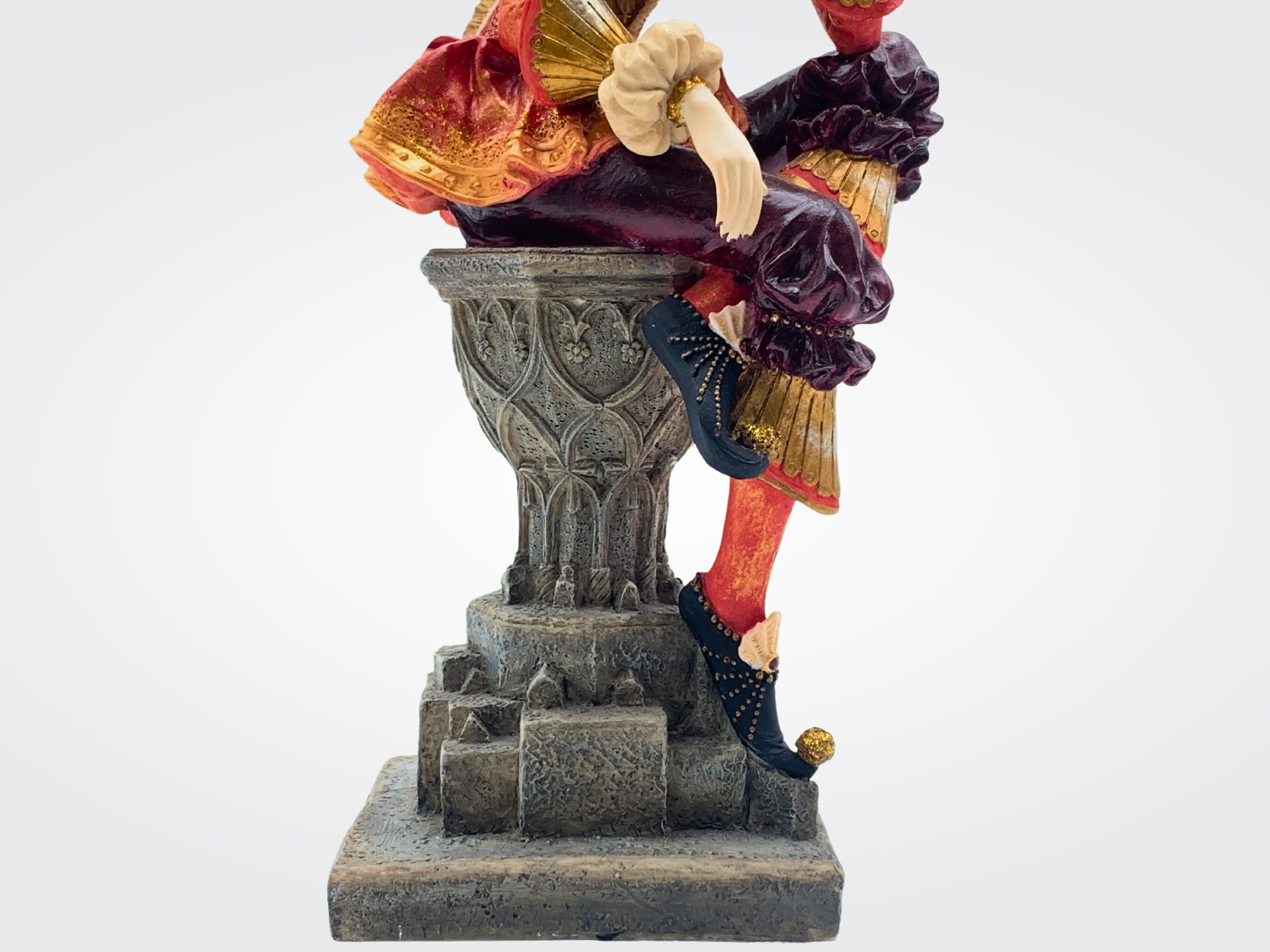The Female Jester Figurine, Statue of Jester With Red Costume - Etsy