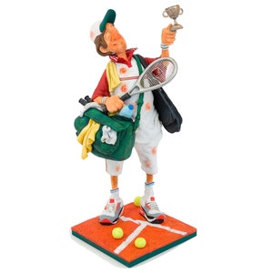 Tennis Player Figurine - Handcrafted Sports Decor, Perfect Gift for Tennis Lovers & Collectors, Unique Home Accent